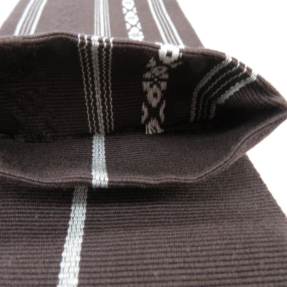 角帯 綿100％ 綿角帯 日本製 献上柄 こげ茶色×白 こげ茶 紳士 男性用 定番 浴衣帯 メンズ 男帯 着物 和装  長さ400cm 新品