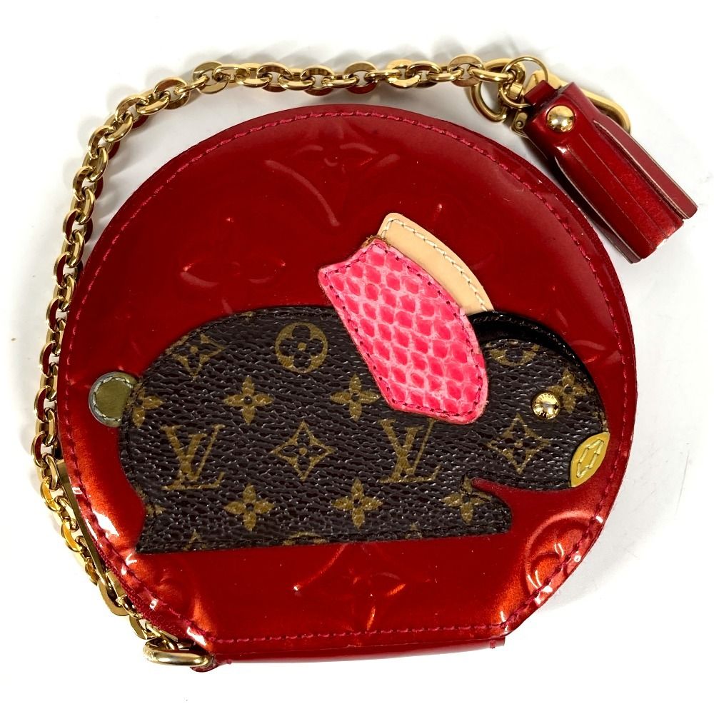 LOUIS VUITTON ルイヴィトン コインケース ポルト モネ ラパン うさぎ アニマル M91389 モノグラムヴェルニ レッド