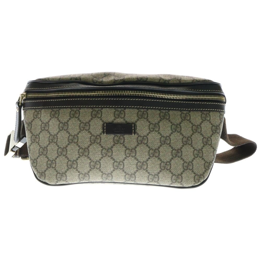GUCCI グッチ GGスプリーム ウェストバッグ ボディバッグ ショルダーバッグ ブラウン×ベージュ ゴールド金具 233269