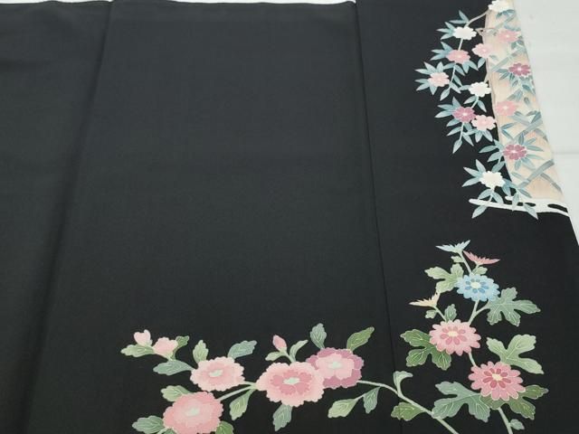 平和屋着物○本加賀友禅作家 染元千紅代表 寺西一紘 黒