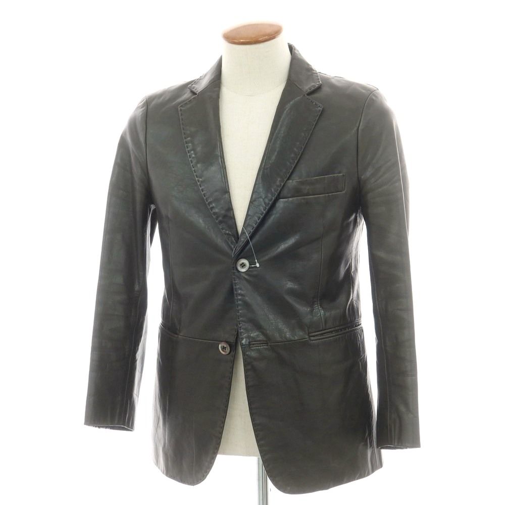 【】ルコンド L&KONDO カウレザー 2つボタン カジュアルジャケット ダークブラウン【サイズ46】【メンズ】