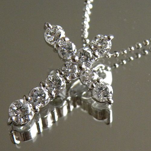 ダイヤモンド クロス ネックレス 1カラット D1.00ct プラチナ