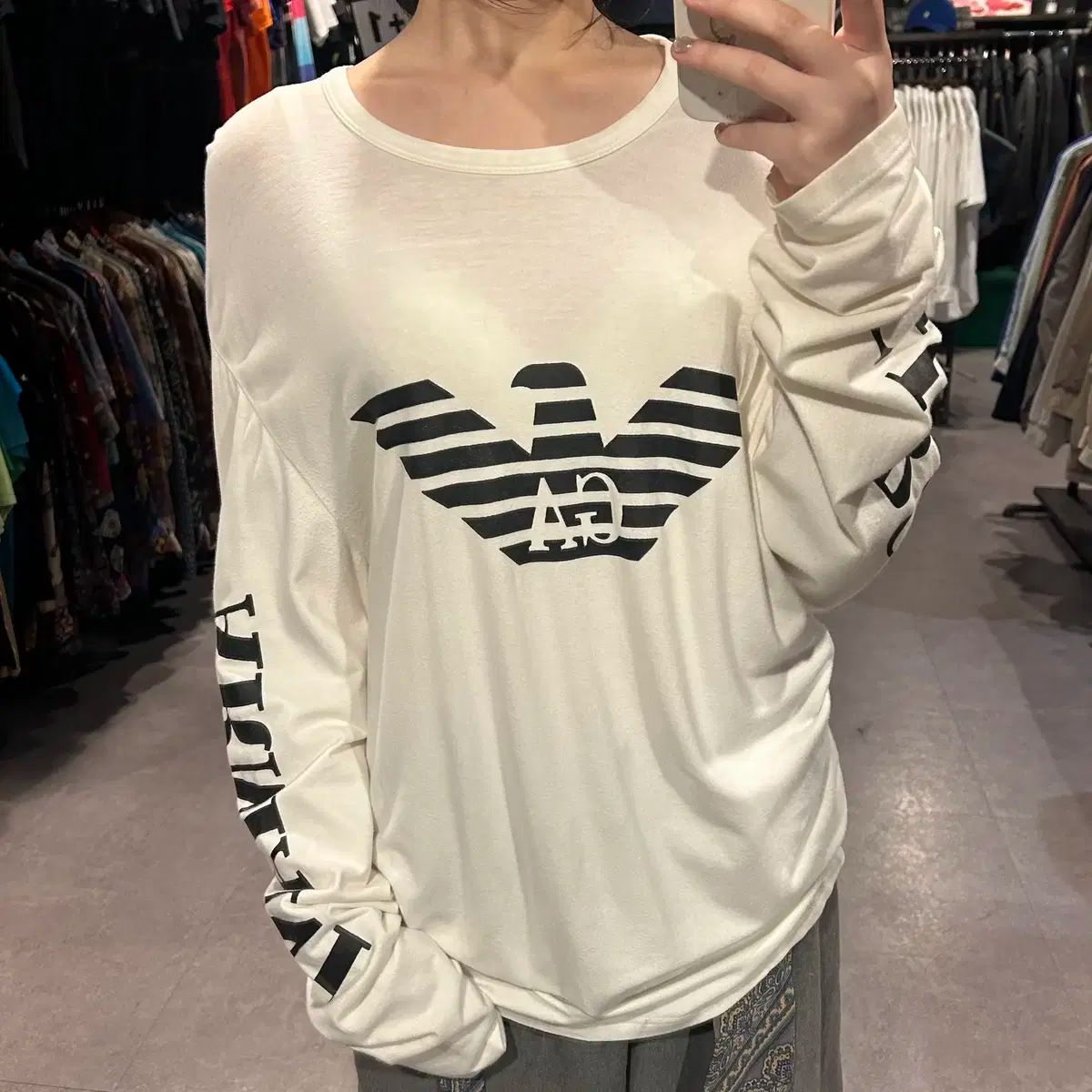 551 ARMANI GIORGIO ARMANI ジョルジオ アルマーニ ARMANI アルマーニ サイド プリント ロング スリーブ