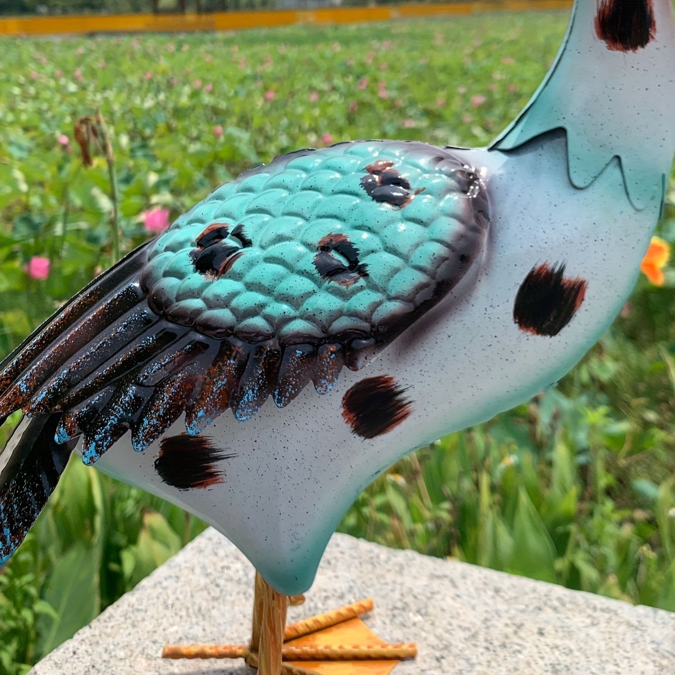 置物 オブジェ ガーデンオーナメント ペリカン 水鳥 バード 青 ピンク 室内 屋外 インテリア 玄関 リビング ダイニング 装飾 庭 ガーデニング 装飾 ガーデン 金属 ギフト インテリア用品 贈り物 雑貨