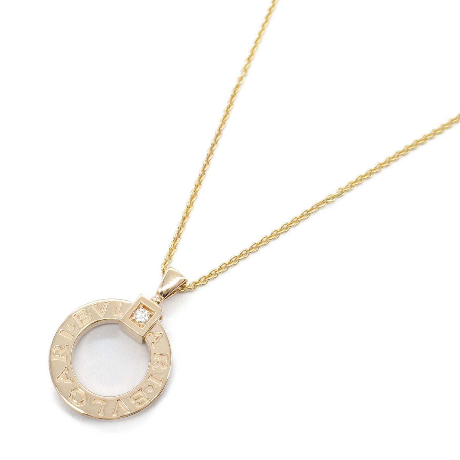 ブルガリ BVLGARI ネックレス ブルガリブルガリ ネックレス 1PD 首回38.5|45.5㎝ K18PG ピンクゴールド ダイヤモンド ブルガリブルガリ ネックレス 1PD ユニセックス Used A