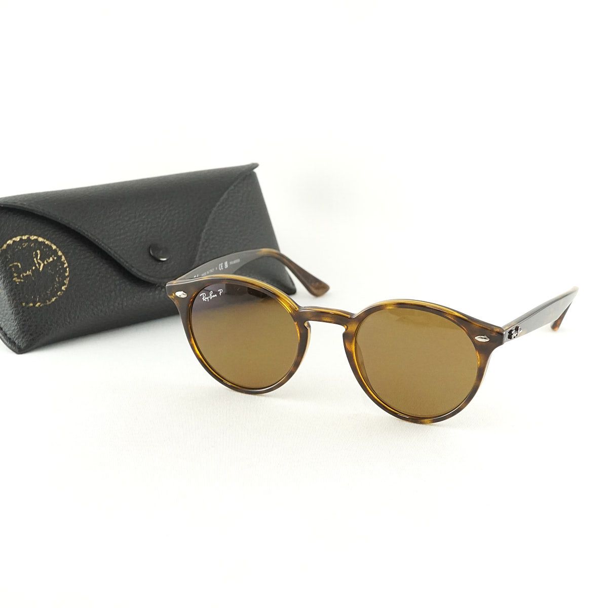 Ray-Ban ブラウン ラウンド型サングラス ケース付き　べっ甲 rayb00-f0439-amz-lbr-01.jpg