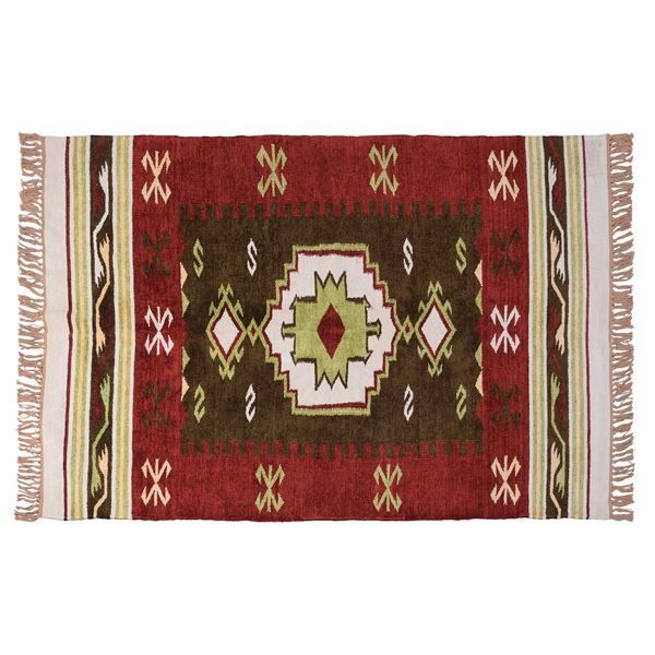 ラグマット 絨毯 幅130×奥行190cm 長方形 インド綿 コットン キリム