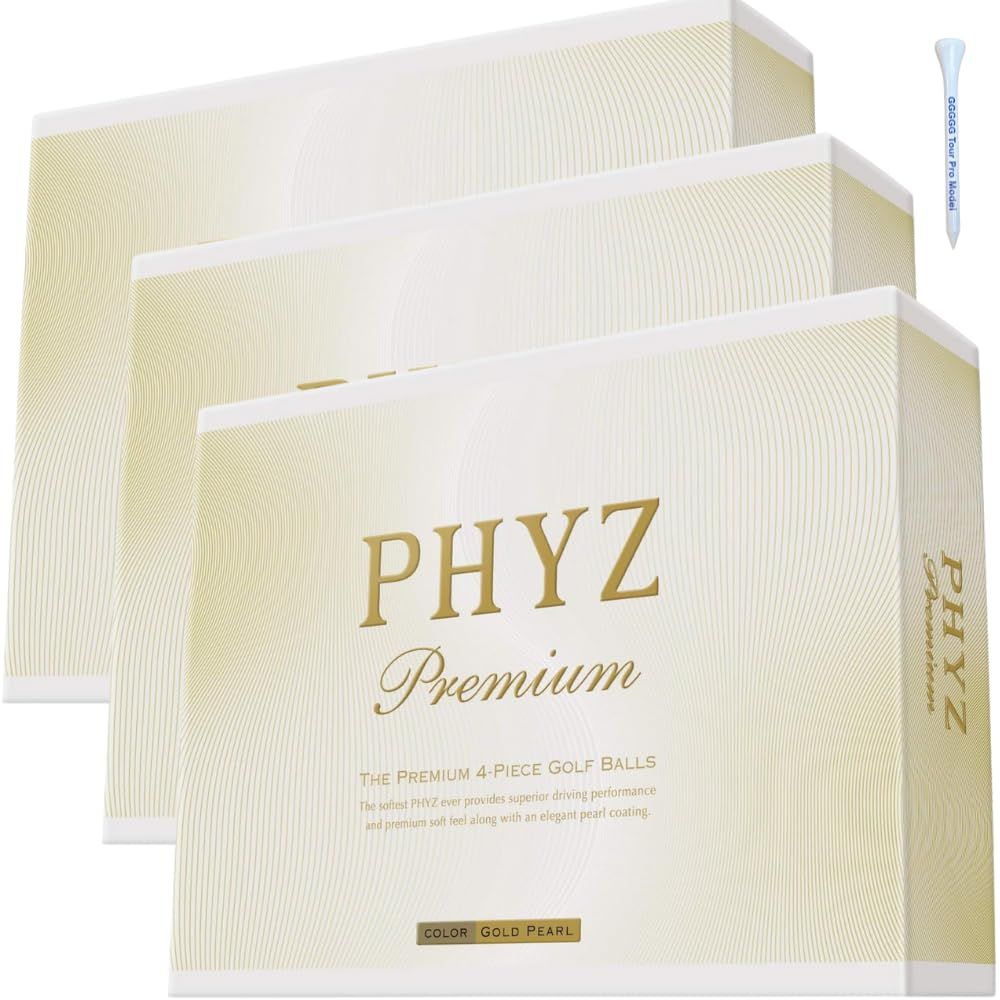 迅速発送 ブリヂストン ゴルフボール PHYZ ファイズ プレミアム PREMIUM ブリジストン 3ダース 36個入り ゴールドパール ホワイト 白 セット品ゴルフ２点セット ボール ウッドティ