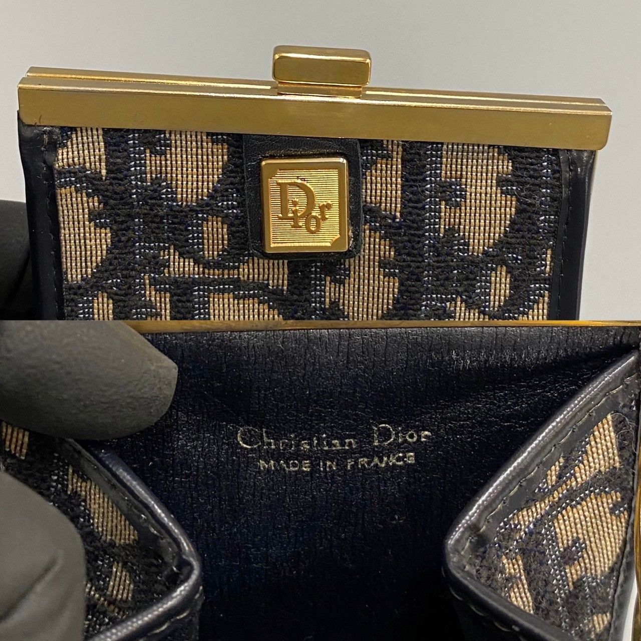 美品 Christian Dior ディオール ロゴ 金具 トロッター レザー 本革