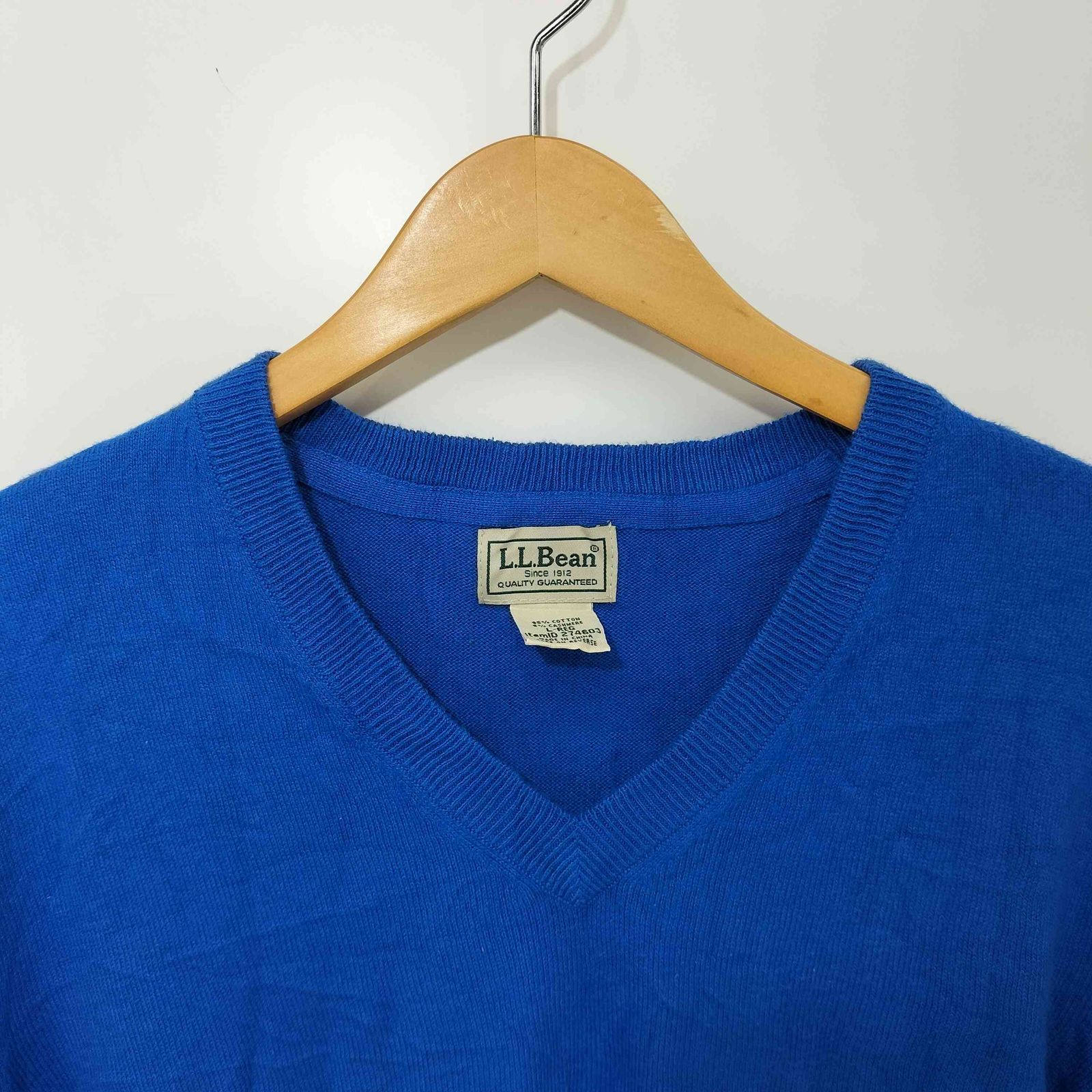 古着 00年代 エルエルビーン L.L.Bean Vネック コットンニットセーター 