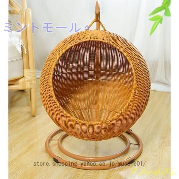 猫ちぐら 編み籠 猫 籐 猫ハンギング ハウス ドーム型 猫小屋スイング キャット ハウス 通気性 通年利用 ペットベッド お洒落 寝台 休憩所 WWW_GEBZETESISAT_COM_TR