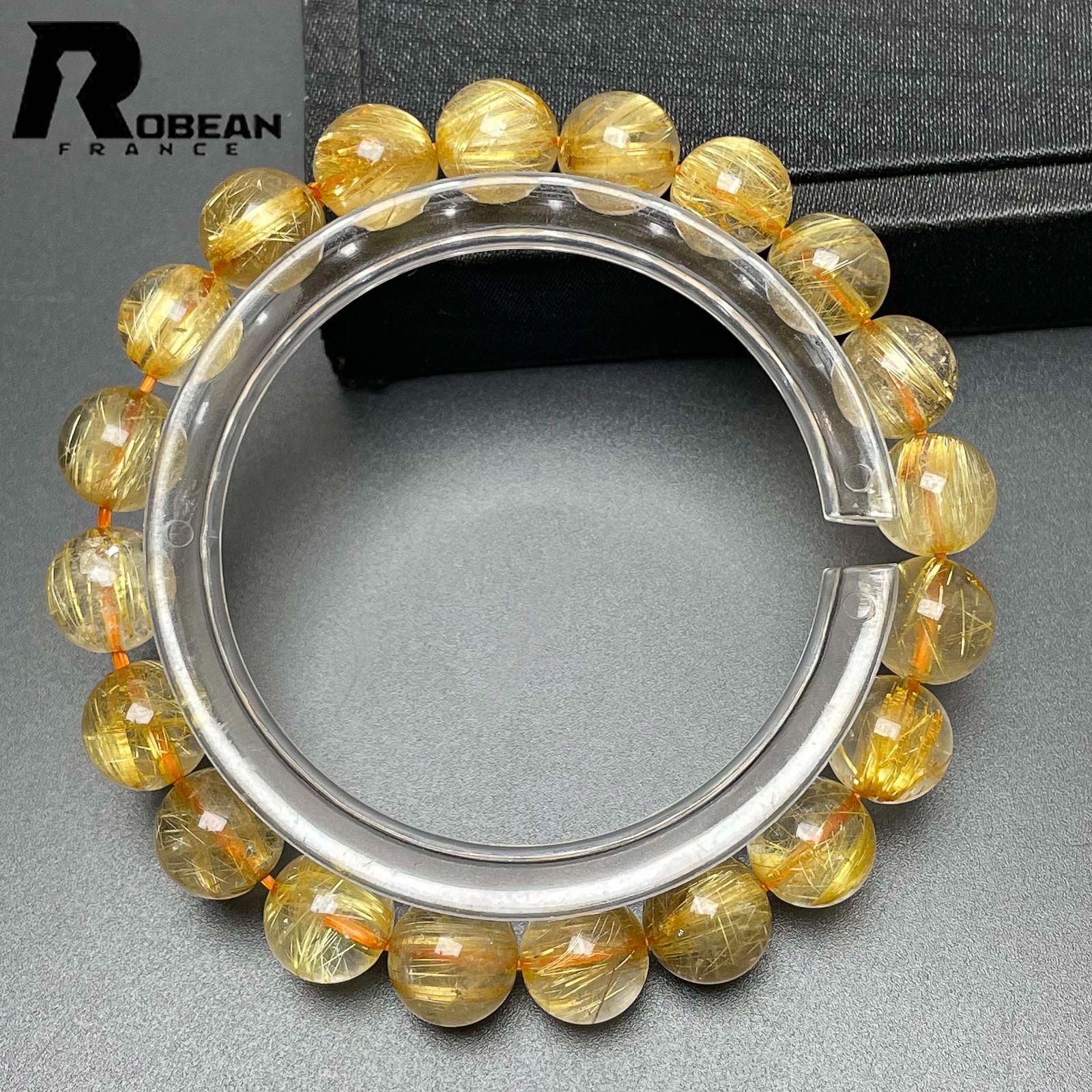 在庫切れ 在庫切れ 高級 EU製 定価10万円ROBEAN・極!極満針ルチルクォーツブレスレット パワーストーン 天然石 綺麗 金運 お守り プレゼント 9.4-9.7mm M1016097