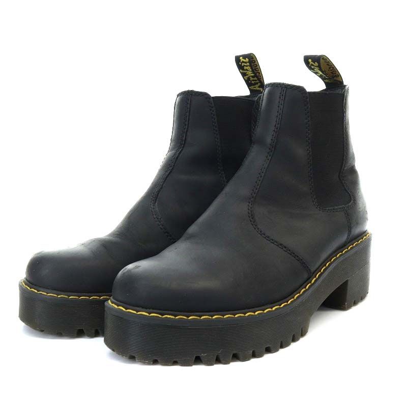 ドクターマーチン DR.MARTENS CHELSEA BOOT サイドゴアブーツ ショート チャンキーヒール プラットフォーム レザー UK6  25cm 黒 ブラック /YO21 - メルカリ