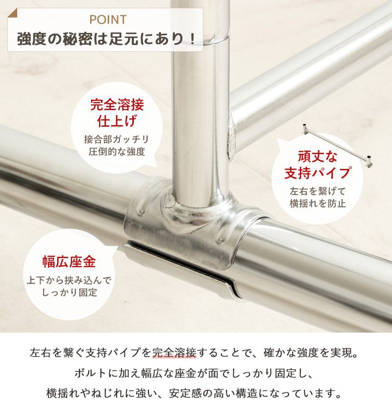 頑丈ハンガーラック スチールパイプ