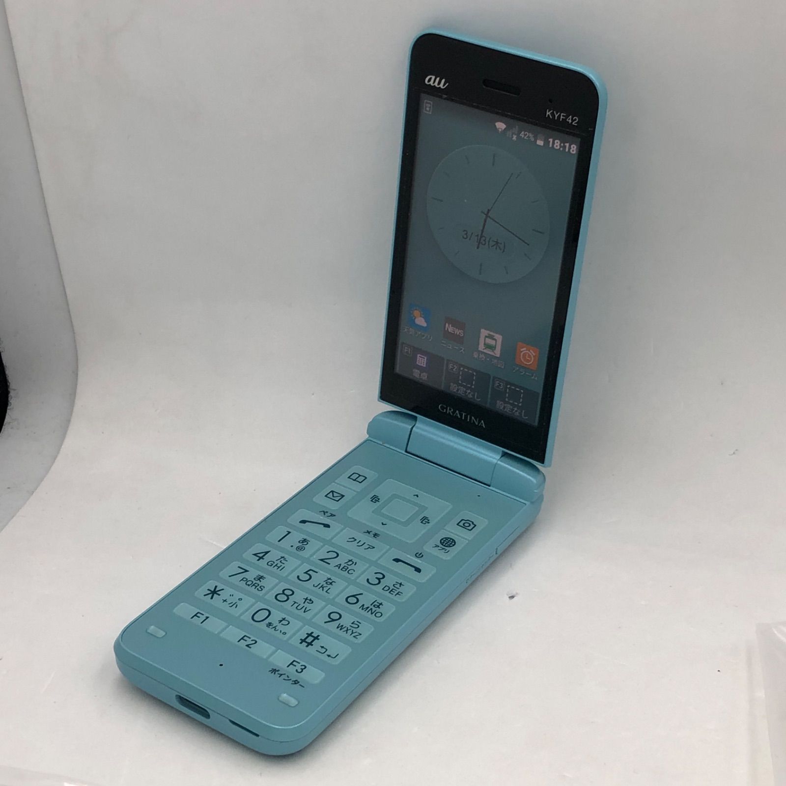 中古美品】 kyocera au GRATINA KYF42 携帯電話 ガラホ 4G SIMロック