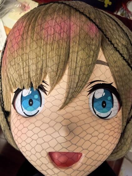 全頭マスク ロック付き NO.1121 フルマスク ドール ヘッドロリータ人形 コスプレ 全頭面 変身 仮装 着ぐるみ 二次元 コスチューム