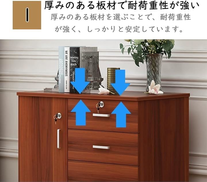 鍵付き 自在キャスター付き