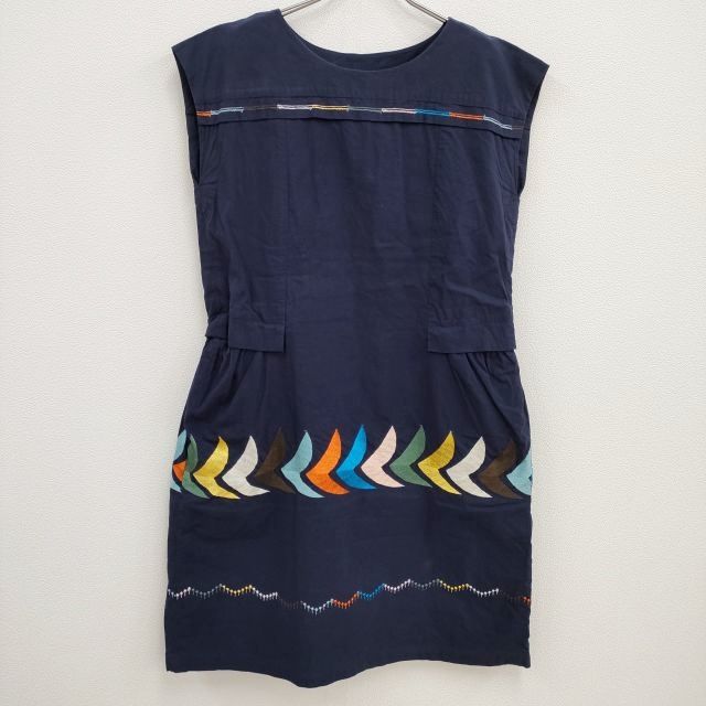 mina perhonen laundry bird ld3029 ノースリーブ サイズ40 ワンピース ネイビー レディース ミナペルホネンランドリー 4-0402S♪