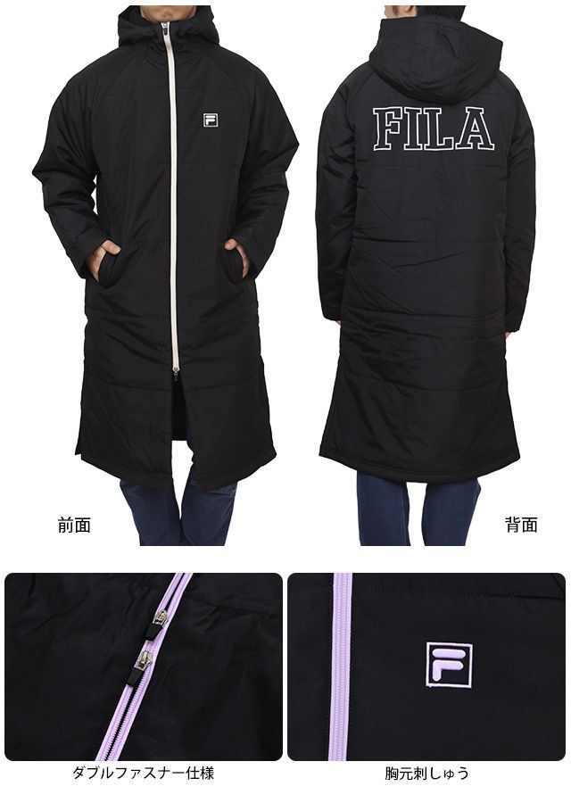 FILA ベンチコート 子供 キッズ ジュニア 男の子 女の子 中綿 裏ボア ロングコート ジャンパー アウター 130cm 140cm 150cm 160cm 170cm