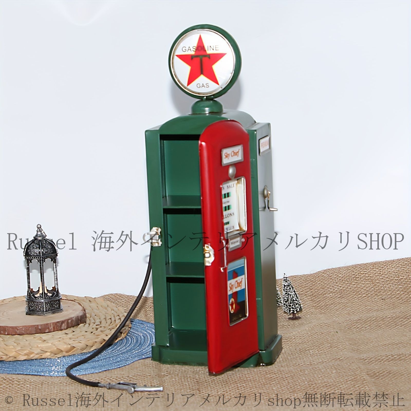 ガスポンプオブジェ 置物 アメリカンレトロ 給油機 ガソリンスタンド