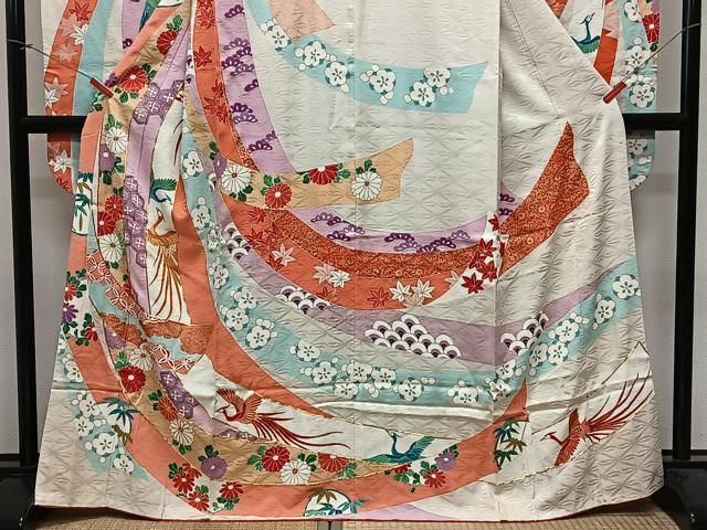 平和屋着物□豪華振袖 駒刺繍 鳳凰花文 金彩 正絹 逸品