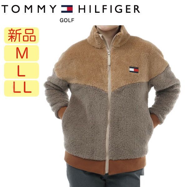 ♥ M L LLサイズ トミーヒルフィガー THLA363 カラーコンビ ボアジャケット ふわふわ レディース シープボアフリース ゴルフウェア ゴルフジャケット