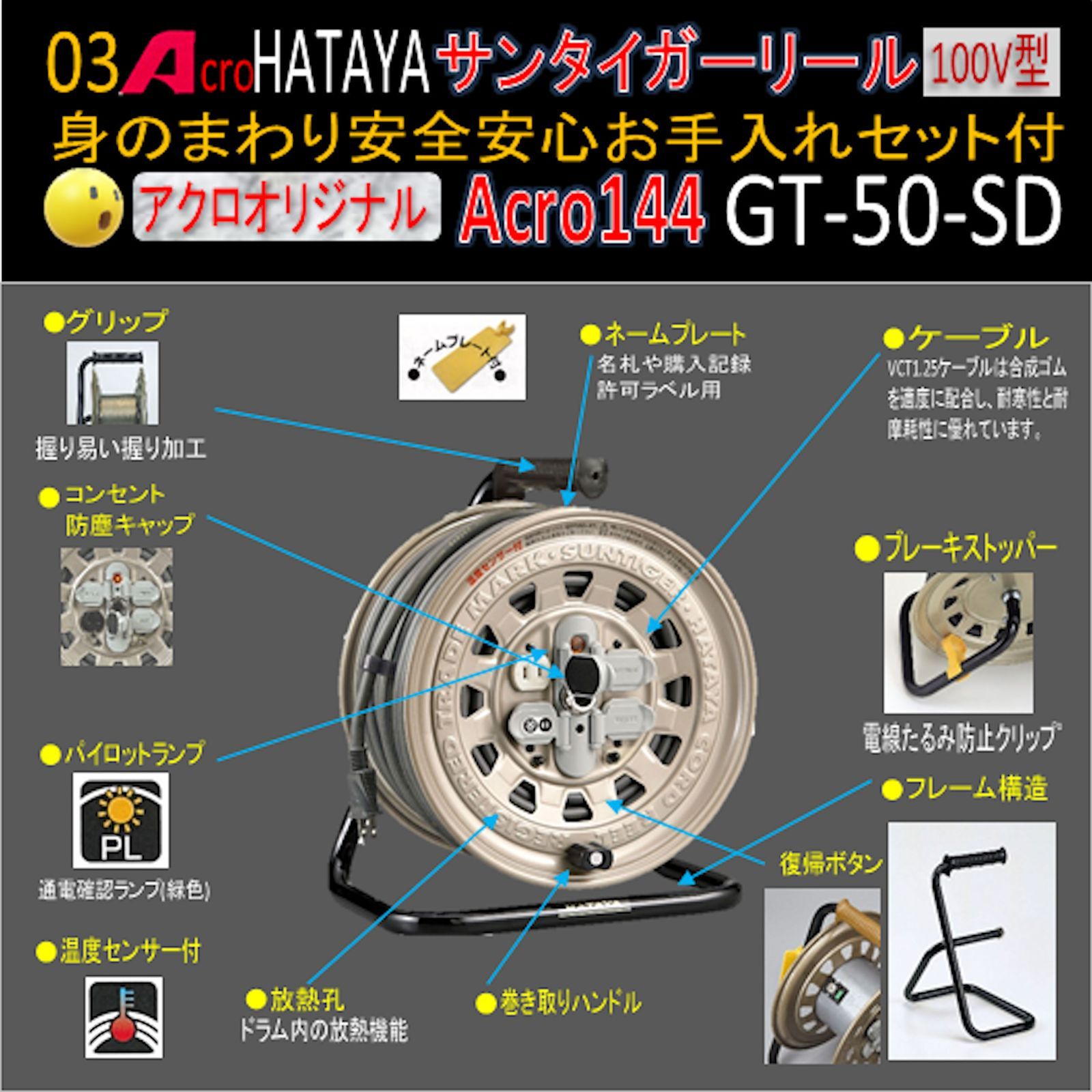 Acro144&HATAYAサンタイガーリールGT50-SD - メルカリ