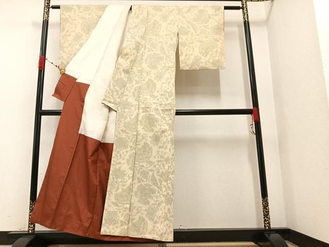 平和屋着物▽お召　単衣　蚊絣　正絹　逸品　AAAV2646fy 平和屋着物▽お召 単衣 蚊絣 正絹 逸品 AAAV2646fy