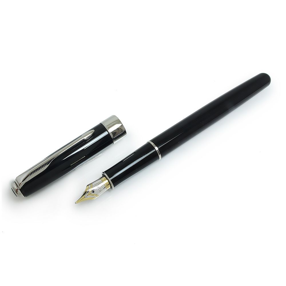 パーカー ソネット SONNET 万年筆 ペン先:18K 750 ブラック 黒 シルバー ゴールド金具 PARKER（中古） - メルカリ