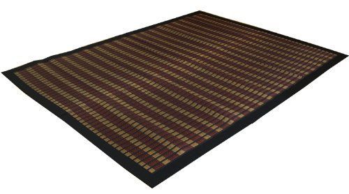 【特価商品】ブラック 『鍋島』 福岡県品評会最優秀賞 掛川織 江戸間3畳 国産 3畳 カーペット (約174×261cm) 花ござ い草ラグ イケヒコ