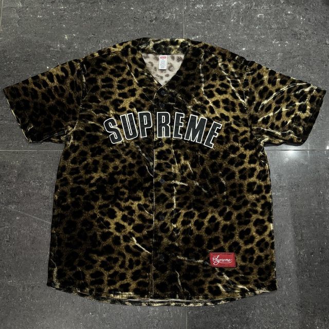 XXL Supreme 25ss Velvet Baseball Jersey
