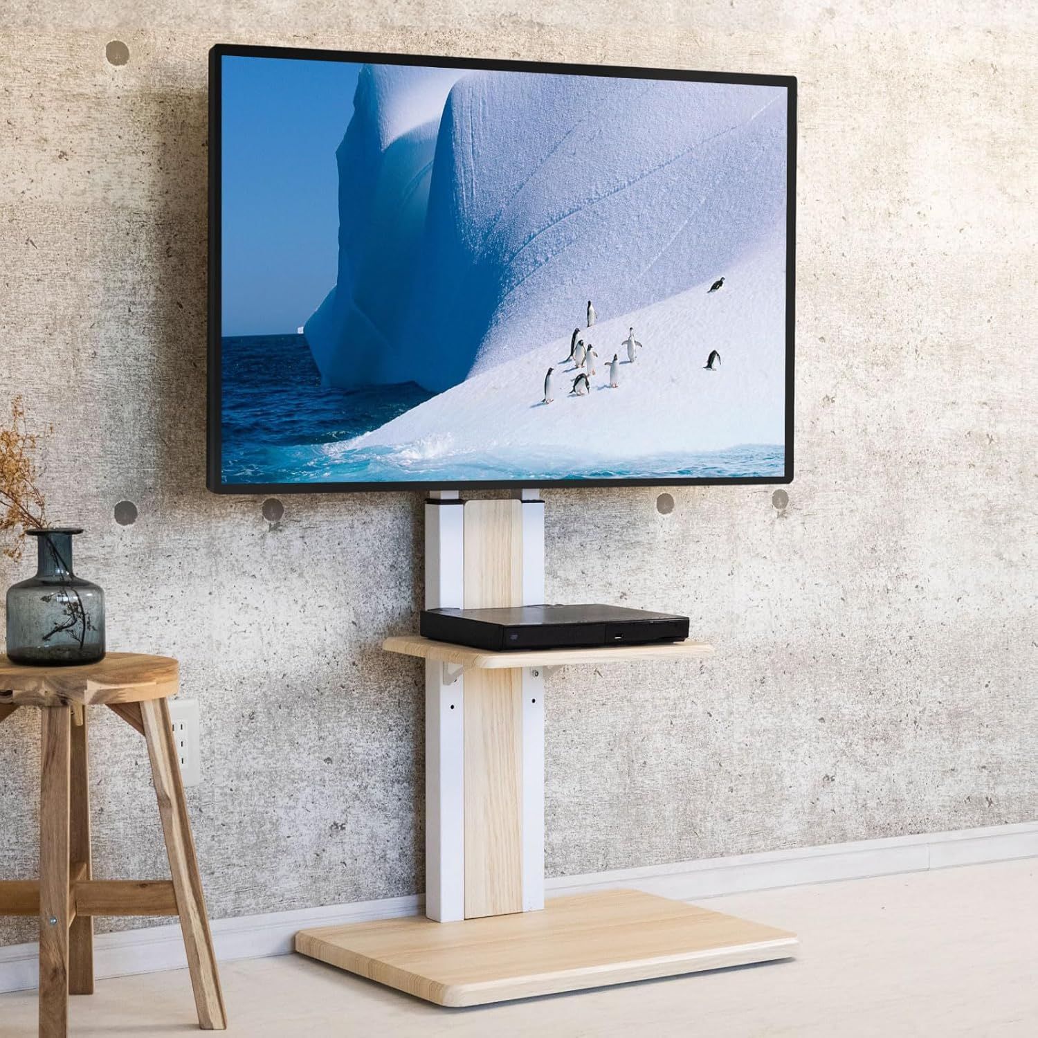 32～65V型対応 テレビスタンド 高さ＆角度調整可能 耐荷重40kg 棚板付き テレビ台 特価 テレビスタンド 32〜 65インチ対応 キャスター
