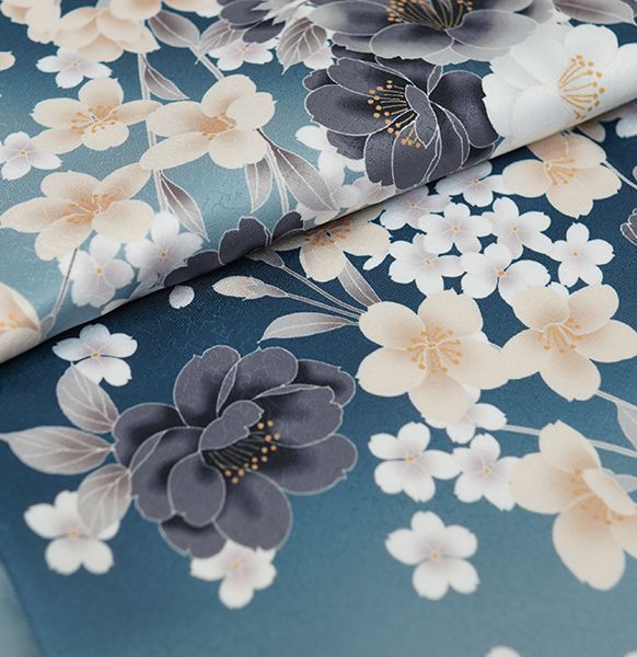 振袖 着物 単品 合繊 HL アッシュエル 絵羽柄 白色 ダスティーカラー 振袖 着物 単品 合繊 仕立て上がり HL アッシュエル 絵羽柄