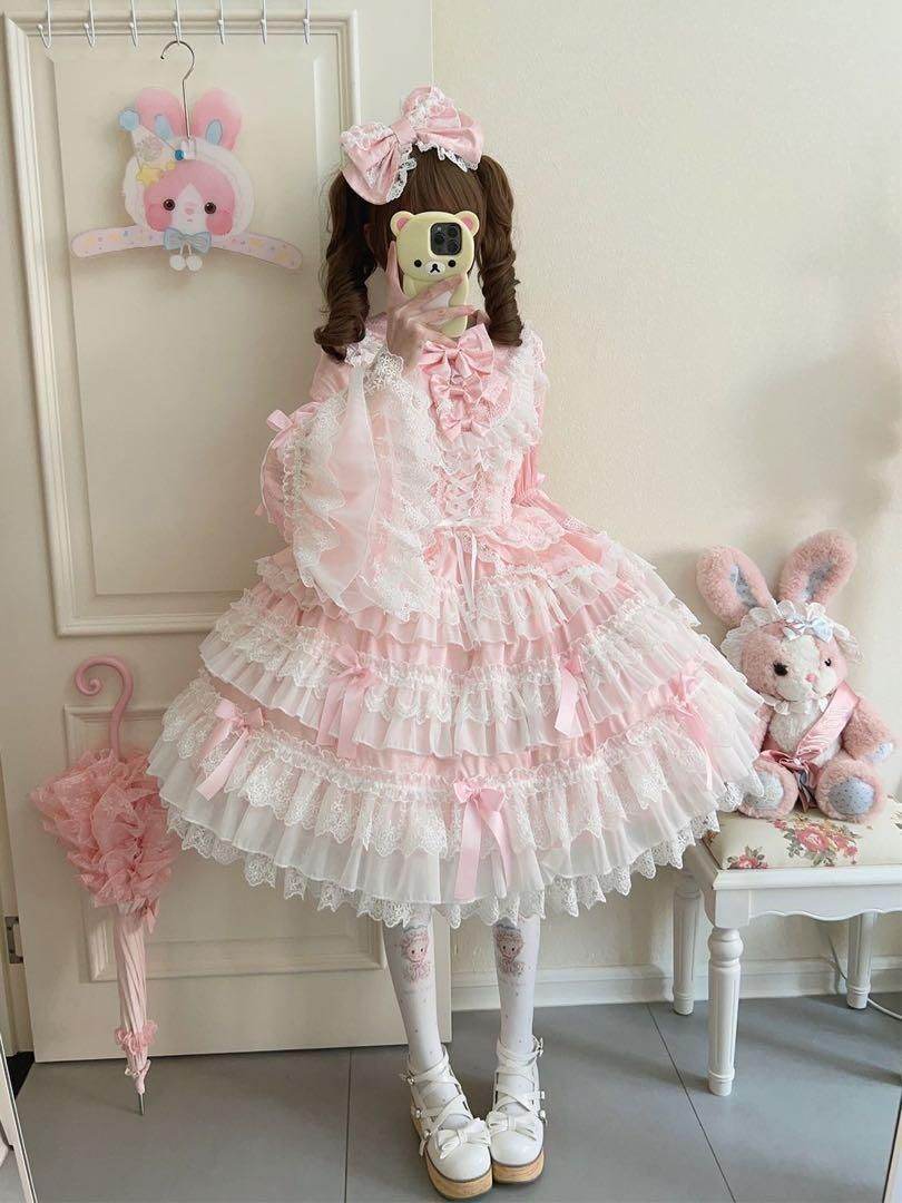 doll長袖opロリィタ姫袖 ピンク