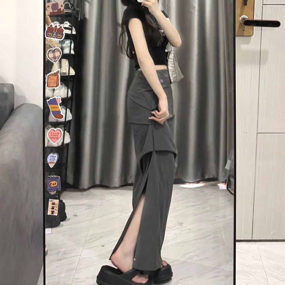 ハイウエスト細身半身スカート Aラインスカート