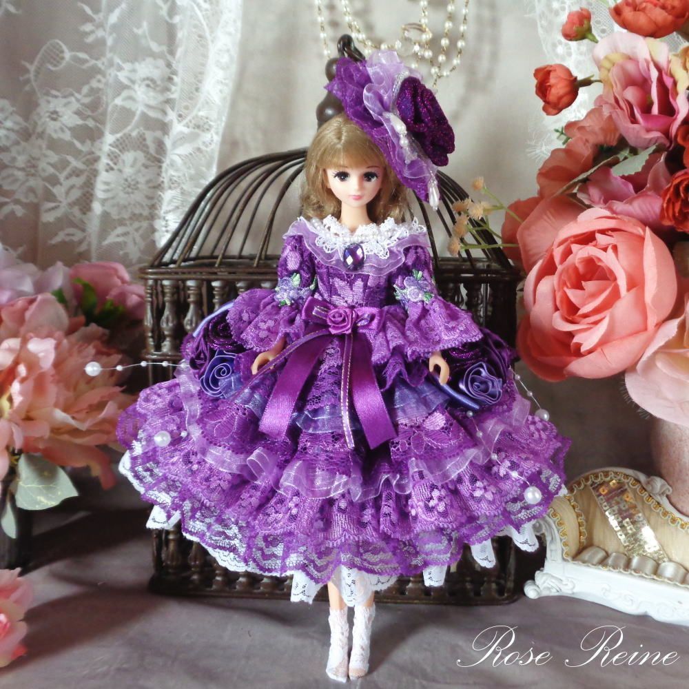 アメジストフェアリーのフリルボンネットドールドレス豪華5点セット