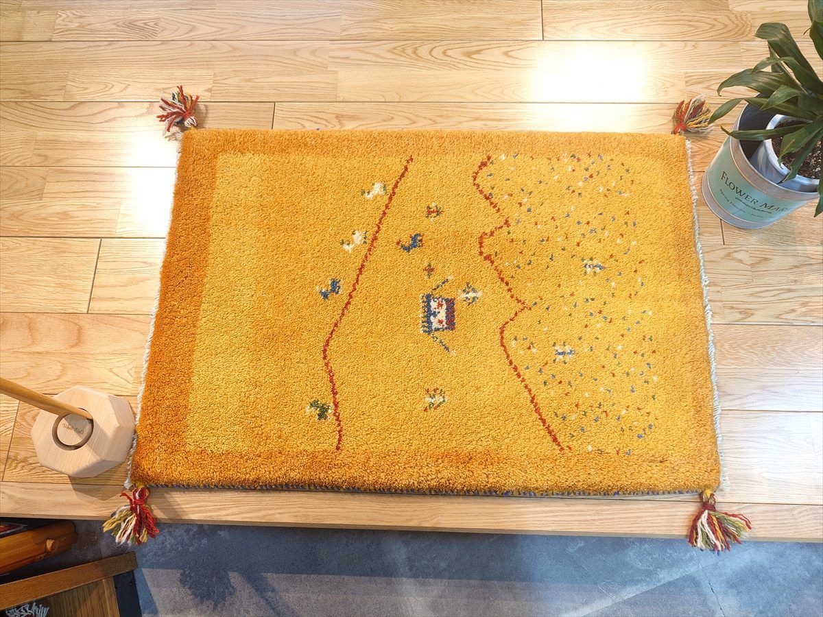 イラン製 手織りギャッベ 3枚セット 緑×ベージュ×赤 幸せの木 ウールラグ イラン製 手織りギャッベ 3枚セット 緑×ベージュ×赤 幸せの木