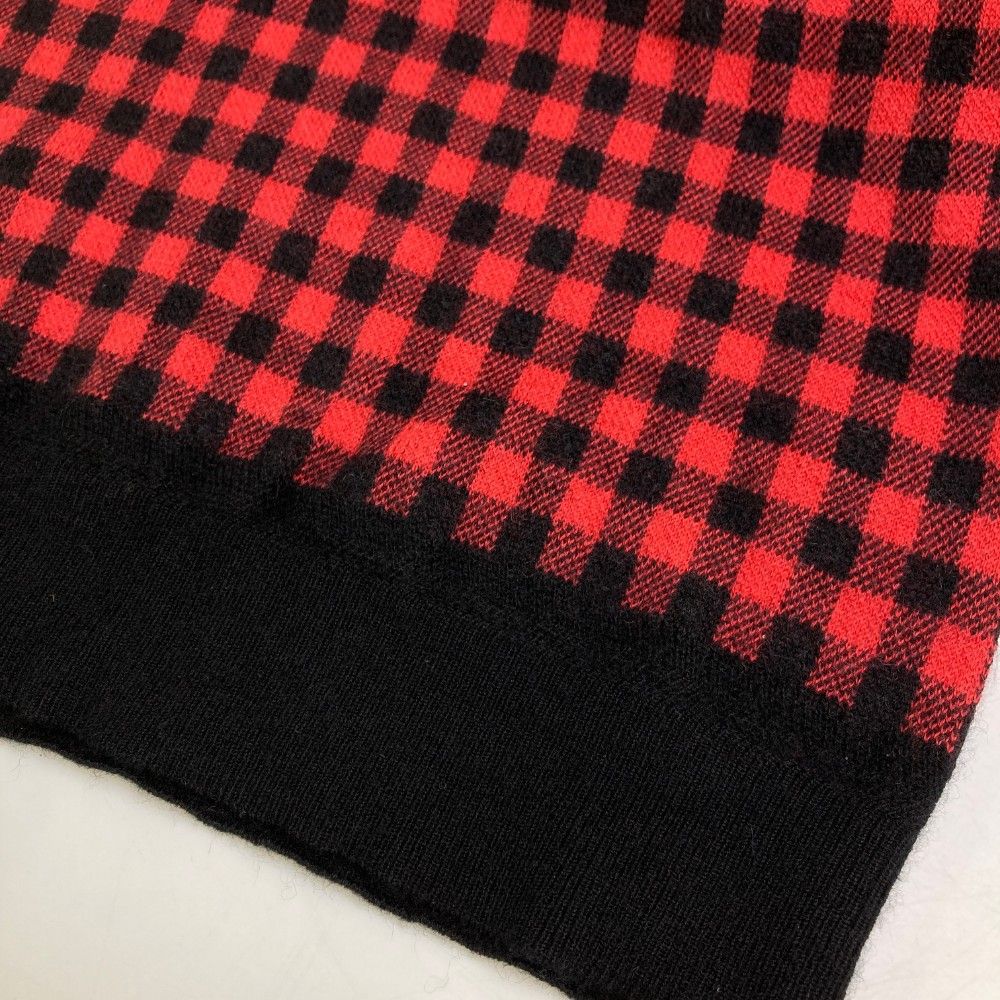 サイズ：5 PEARLY GATES パーリーゲイツ  クルーネック カシミヤ ニットセーター チェック柄 レッド系 [240101463977] ゴルフウェア メンズ ストスト サイズ：5 PEARLY GATES パーリーゲイツ クルーネック カシミヤ