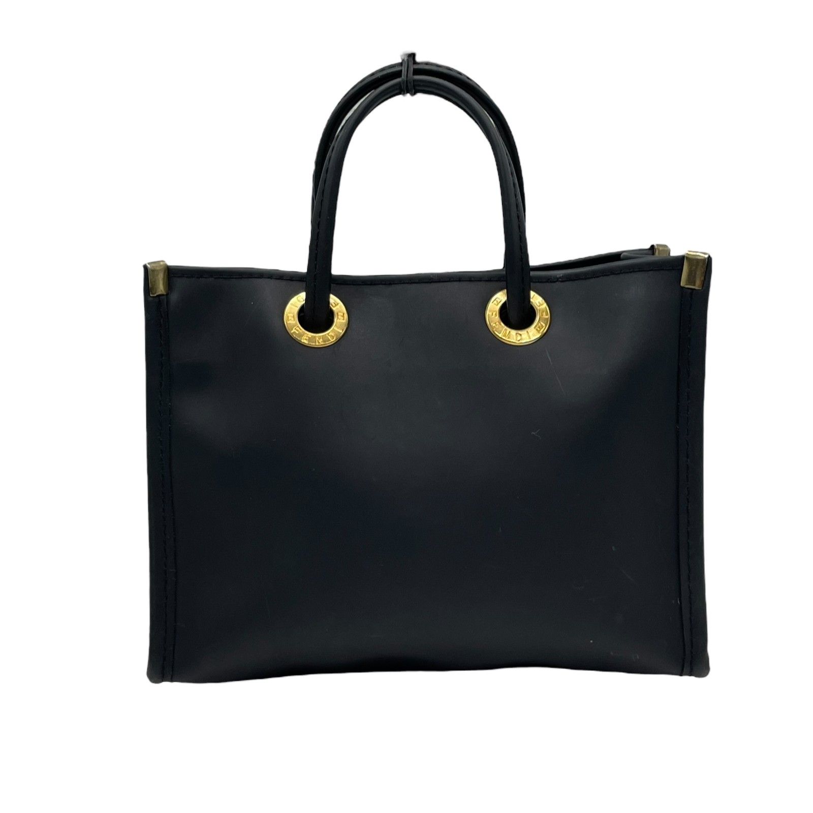 FENDI フェンディミニバッグ　ハンドバッグ　ポーチ　ブラック　黒 フェンディ FENDI ミニハンドバッグ ポーチ 黒 ブラック PVC