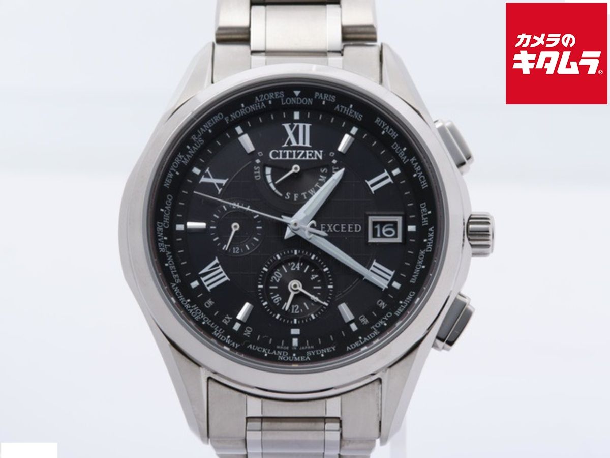 並品 シチズン エクシード ブラック AT9110-58E|H820-T023916 チタン