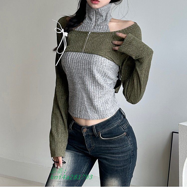 ニットボレロアンサンブル韓国ファッション kni4a281793