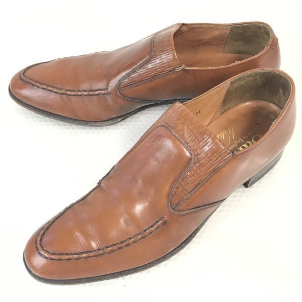80s-90s?イングランド製★バーカー/Barker★スリッポン/ヴァンプ/モカシン【7.5B/26.0/茶/BROWN】ビジネス/Vintage/dress shoes◆bi-115<sale>