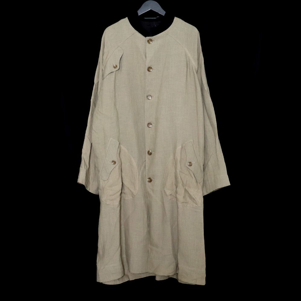 yohji yamamoto リネン オーバーサイズジャケット Y's for men 40 LINEN 3-BUTTONS JACKET WITH DECORATIVE CLOTH