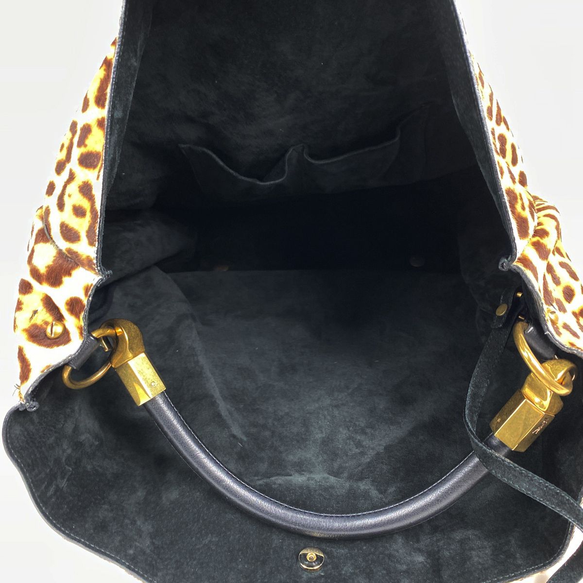 イヴ・サンローラン YVES SAINT LAURENT ロゴ トートバッグ レオパード 