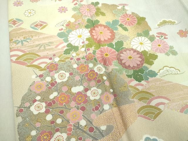 平和屋着物○京友禅の第一人者 松井青々 訪問着 雪輪吉祥花文 暈し染め