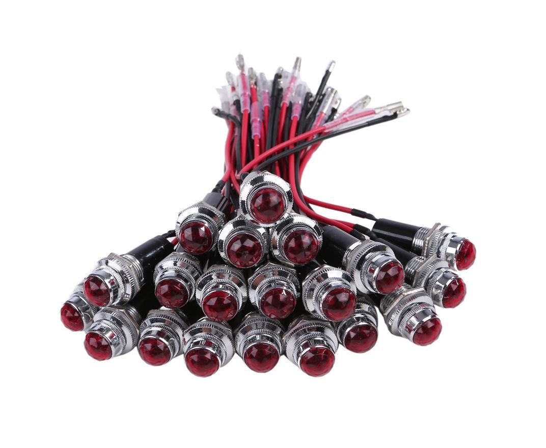 24V LED パイロット ランプ ダイヤカット 20個セット レッド 16 24V LED パイロット ランプ ダイヤカット 20個セット レッド 16