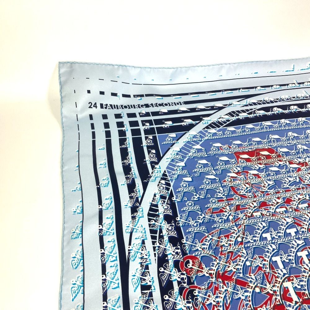 HERMES エルメス スカーフ カレ90 シルク ブルー - メルカリ