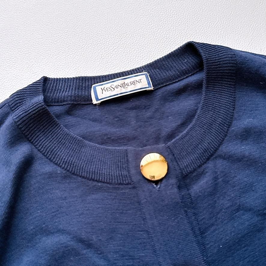 VINTAGE Yves Saint Laurent イヴサンローラン 金ボタン カーディガン