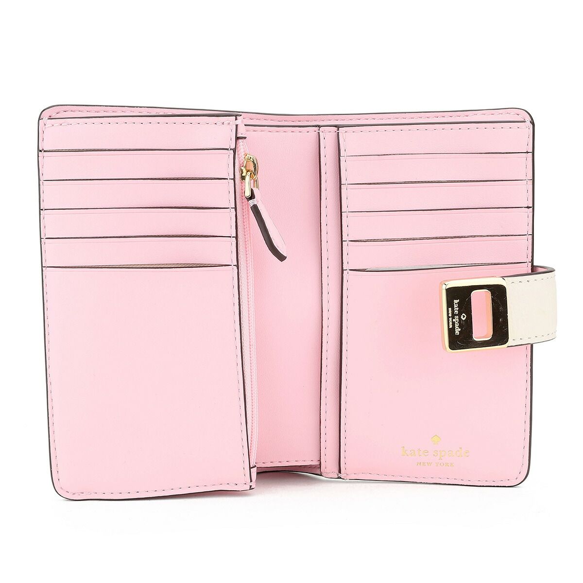 新品 ケイトスペード kate spade 2つ折り財布 フローラル アップリケ