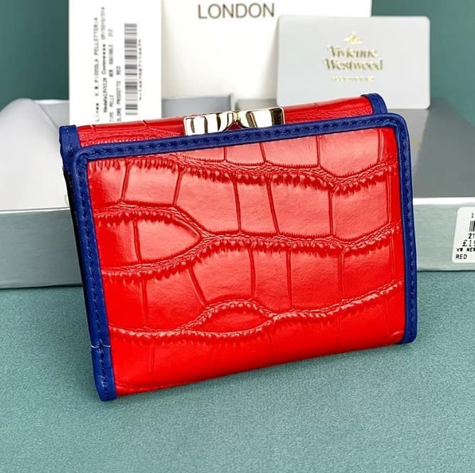 【新品未使用】Vivienne Westwood 三つ折り財布 13VV129 ヴィヴィアンウエストウッド 13VV129 三つ折財布 レッド、ブルー